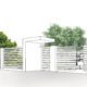 widok na ogrodzenie - rysunek koncepcyjny, ogród prywatny w Tenczynie