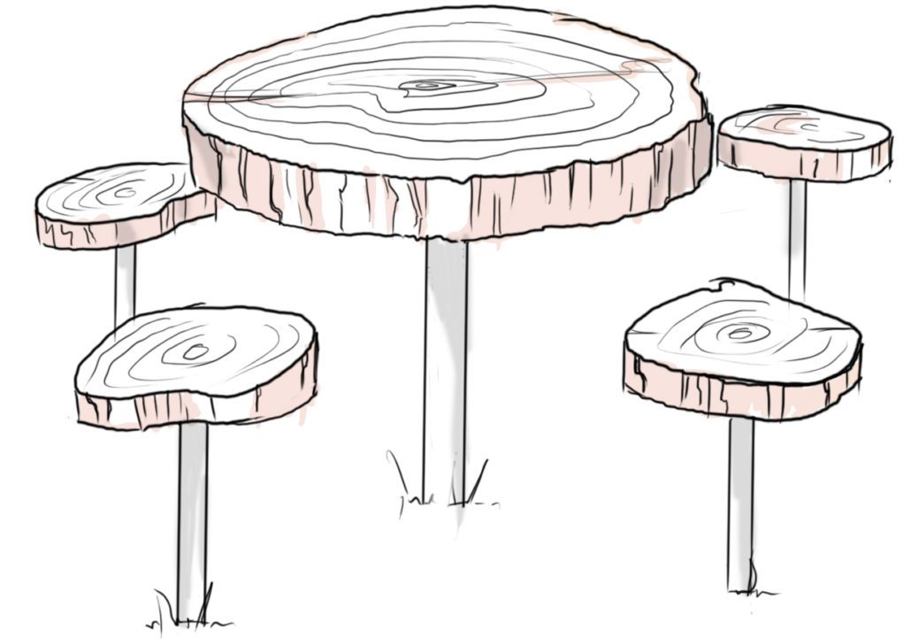 Stół z drewna z recyklingu